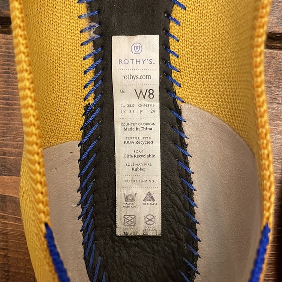 Rothy’s pointed toe flat. Yellow. Size 8 - Picture 6 of 7